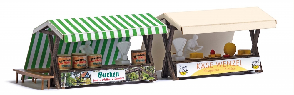 BUSCH 1822 H0 Marktstände Gurken & Käse